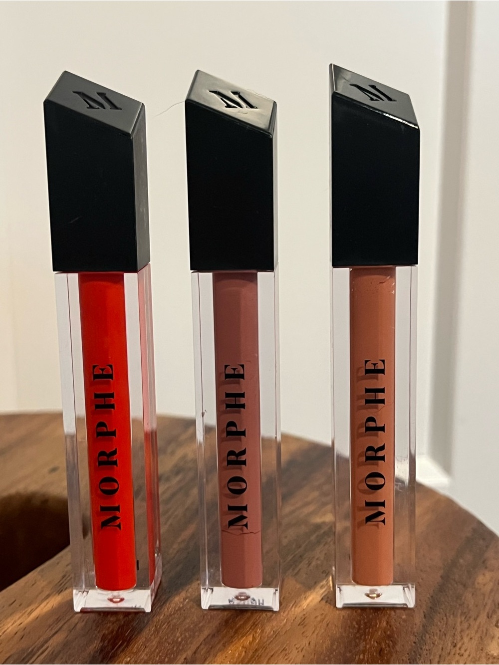 Morphe Liquid Lipstick Trio — Bright Red, Mauve, Warm Nude